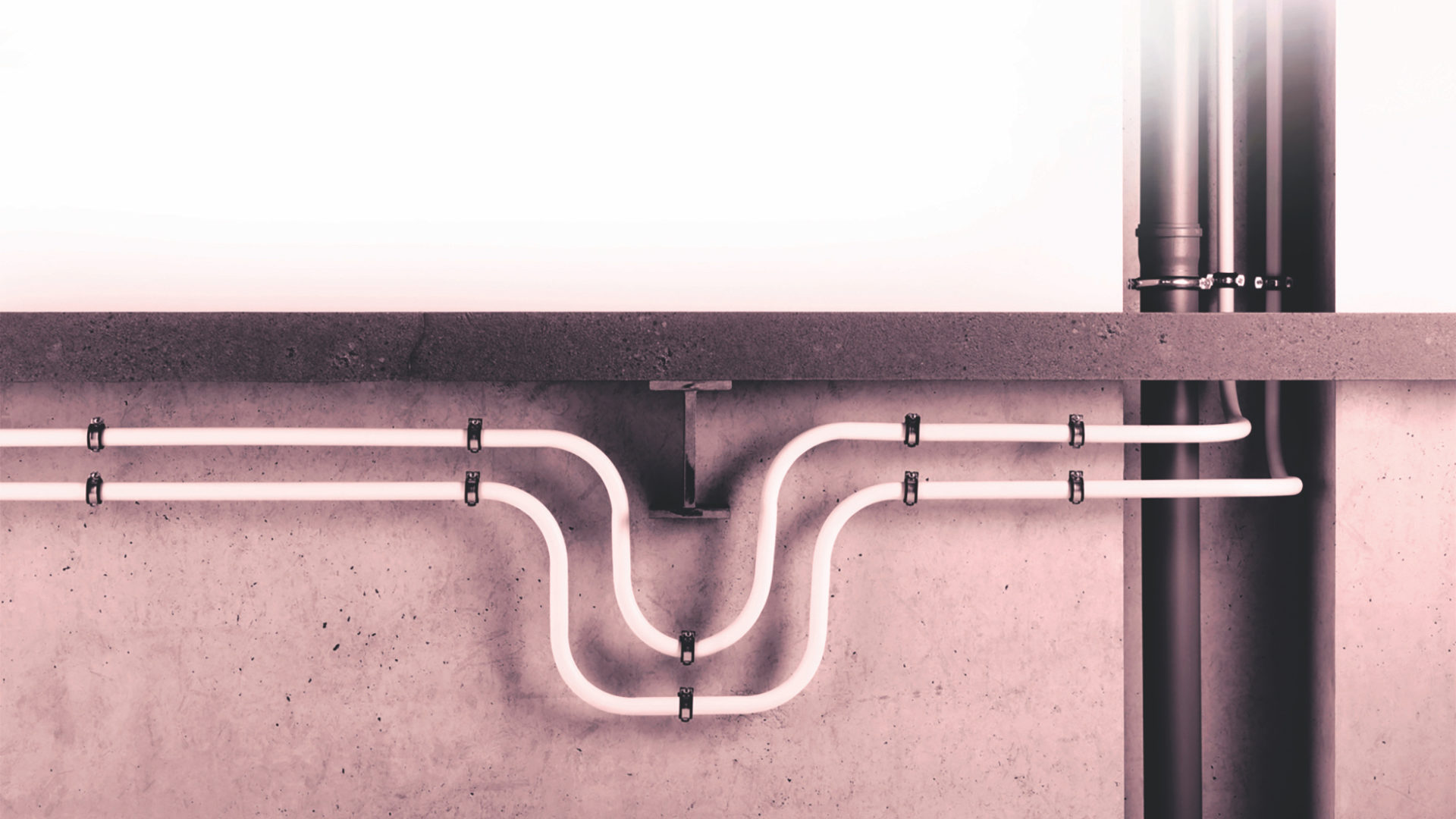 Flexible Viega Smartpress multilayer piping reduces the need for connectors