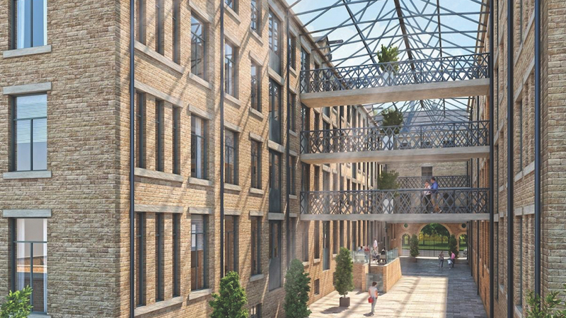 The linking atrium was reglazed with shatterproof polycarbonate