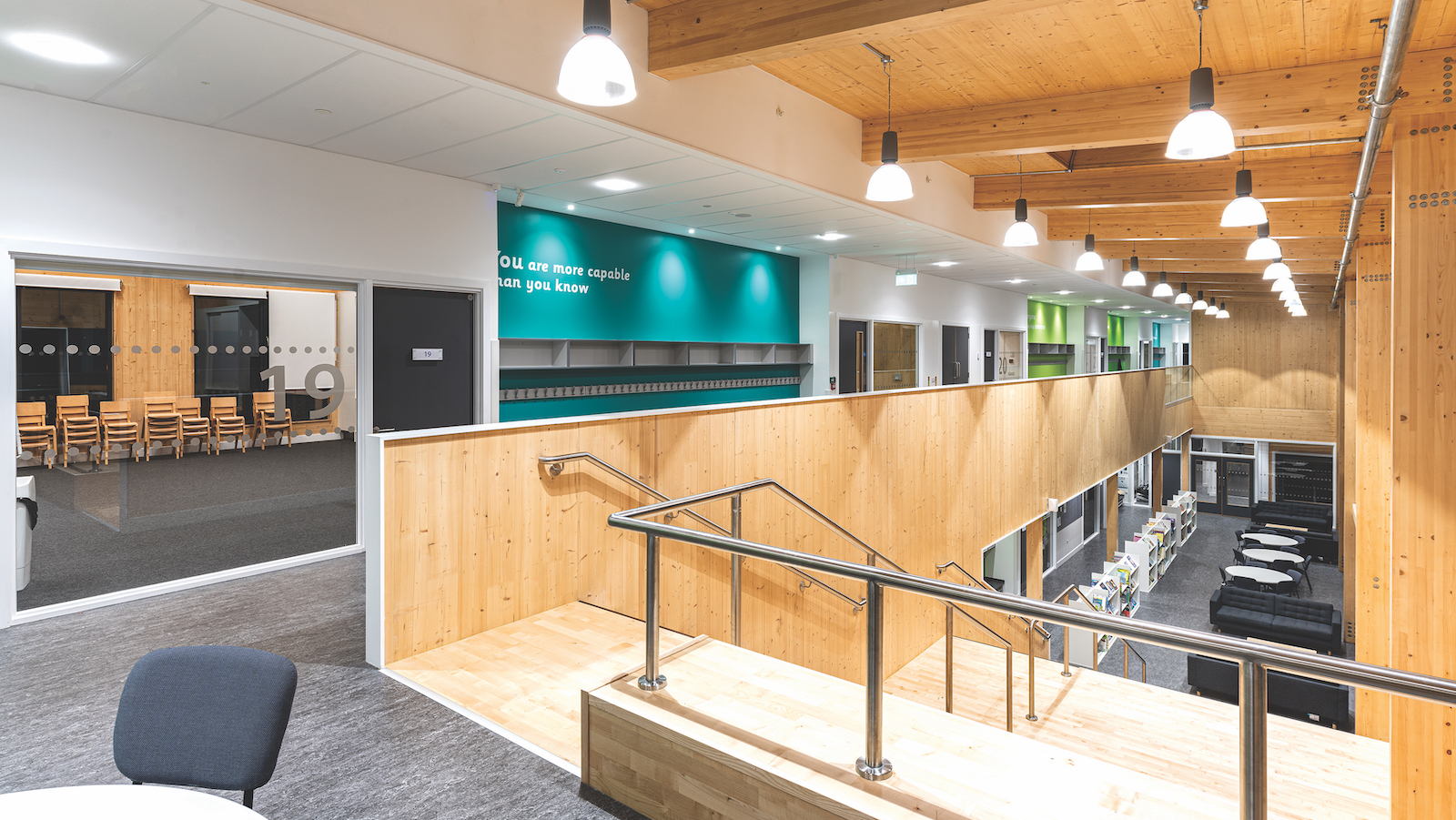 Sustainable materials in the school interior. Image: John Paul Photography