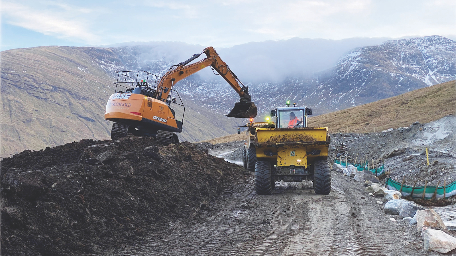 The earthworks were complicated by peat levels deeper than expected