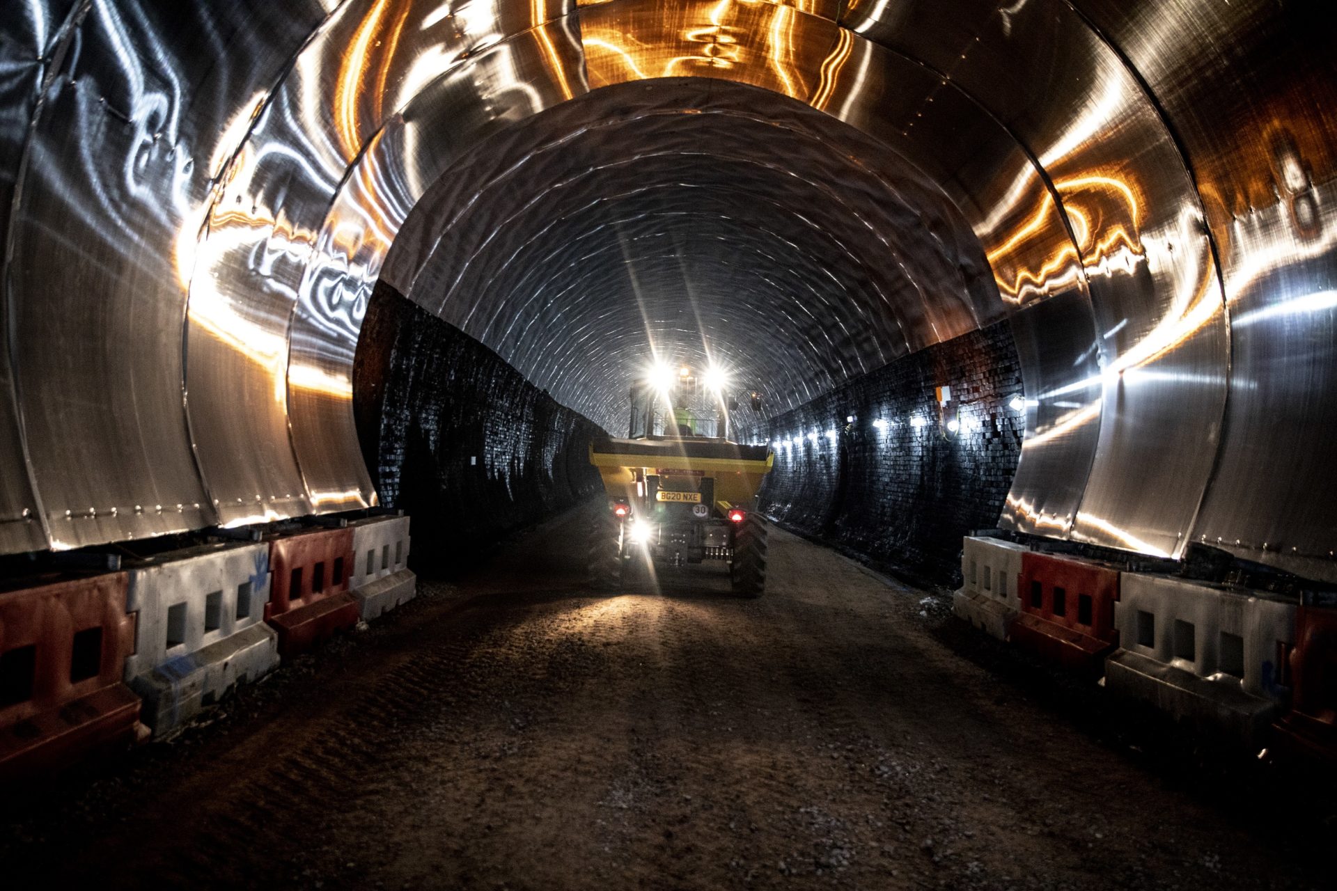 A dumper transports material through the tunnel (Image courtesy of Tarmac)