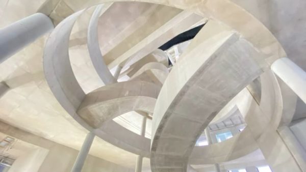 The completed staircase at the London College of Fashion