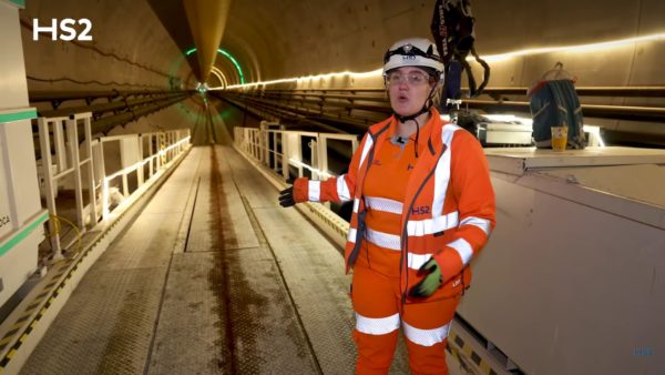 TBM Civil Engineering apprentice Caitlyn on a tour through HS2's Chiltern Tunnel.