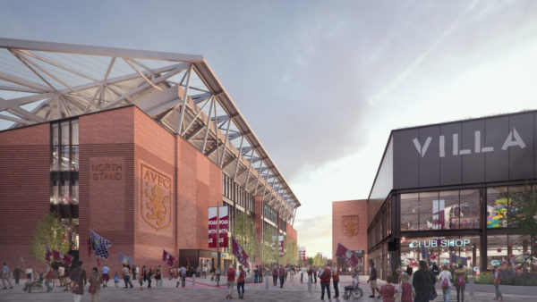 Villa Way view of new North Stand and Villa Live