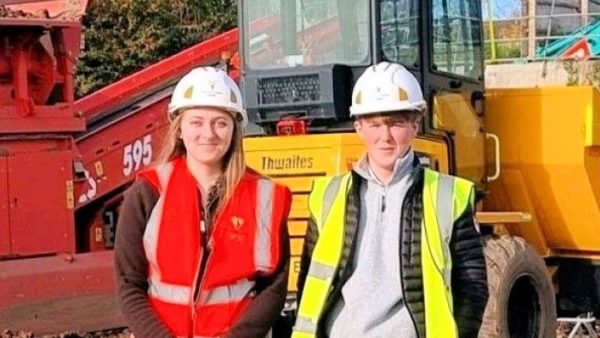 Charlotte Barons and Ed Grimshaw, Willmott Dixon T Level graduates