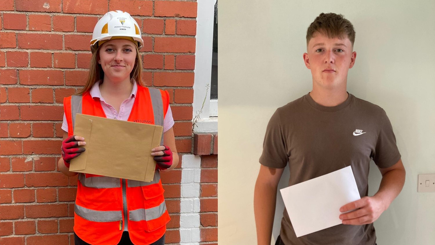 Charlotte Barons and Ed Grimshaw Willmott Dixon Construction T Levels results