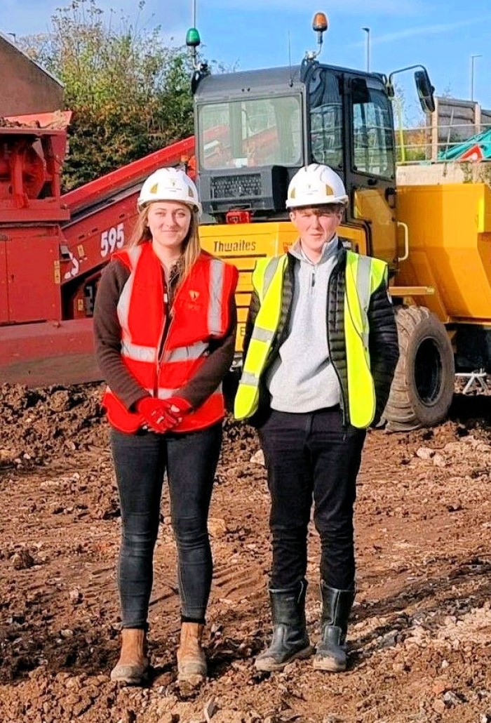 Charlotte Barons and Ed Grimshaw, Willmott Dixon T Level graduates 
