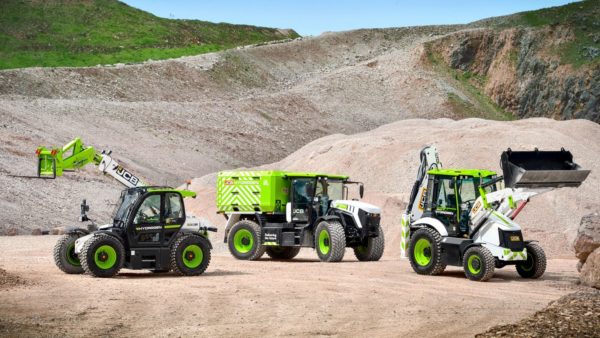 A mobile hydrogen refueller joins the hydrogen powered JCB Loadall and backhoe