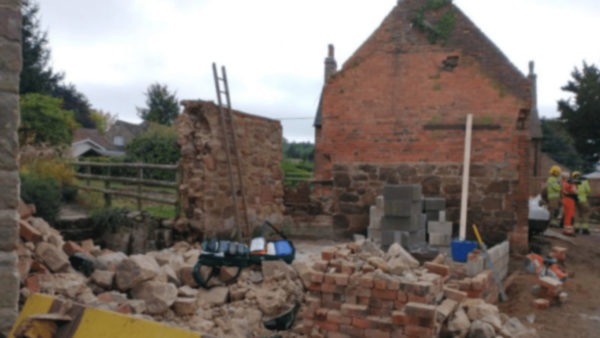 Outside works and bricks in a house