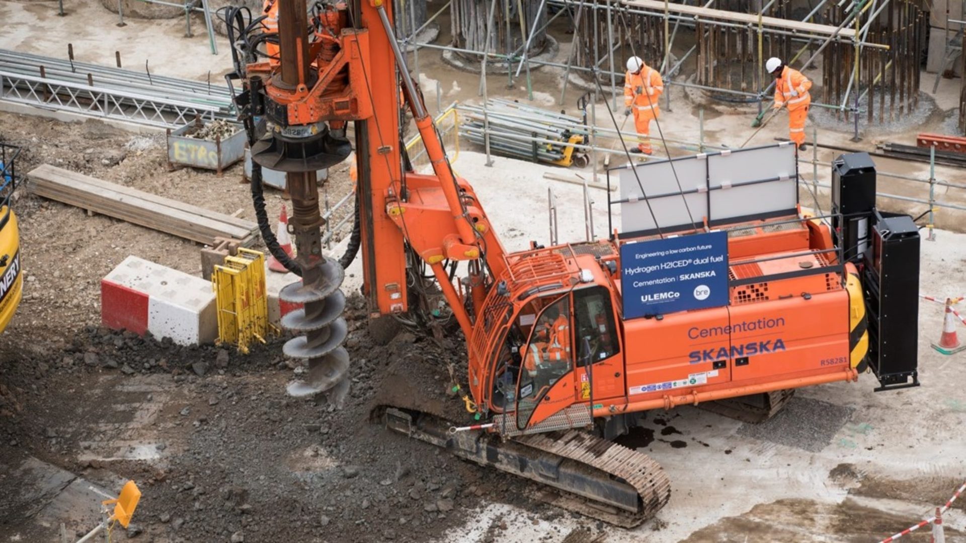 A piling rig at a construction site.