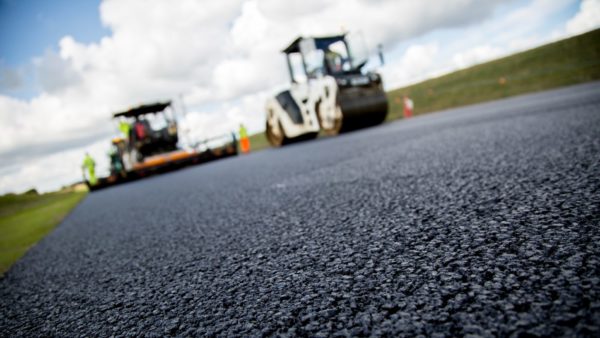 Two steamrollers on a new road