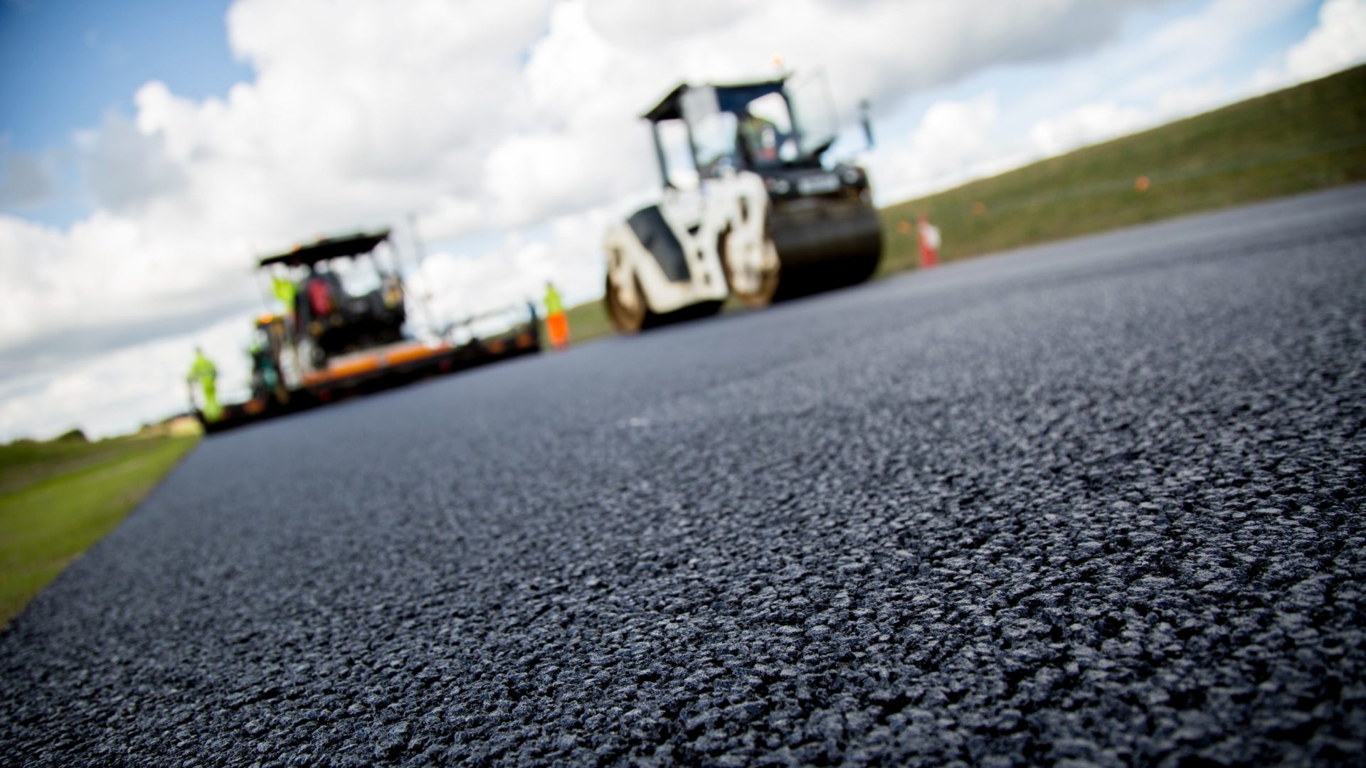 Potholes - Two steamrollers on a new road