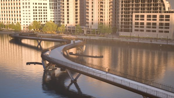 A bridge over water.