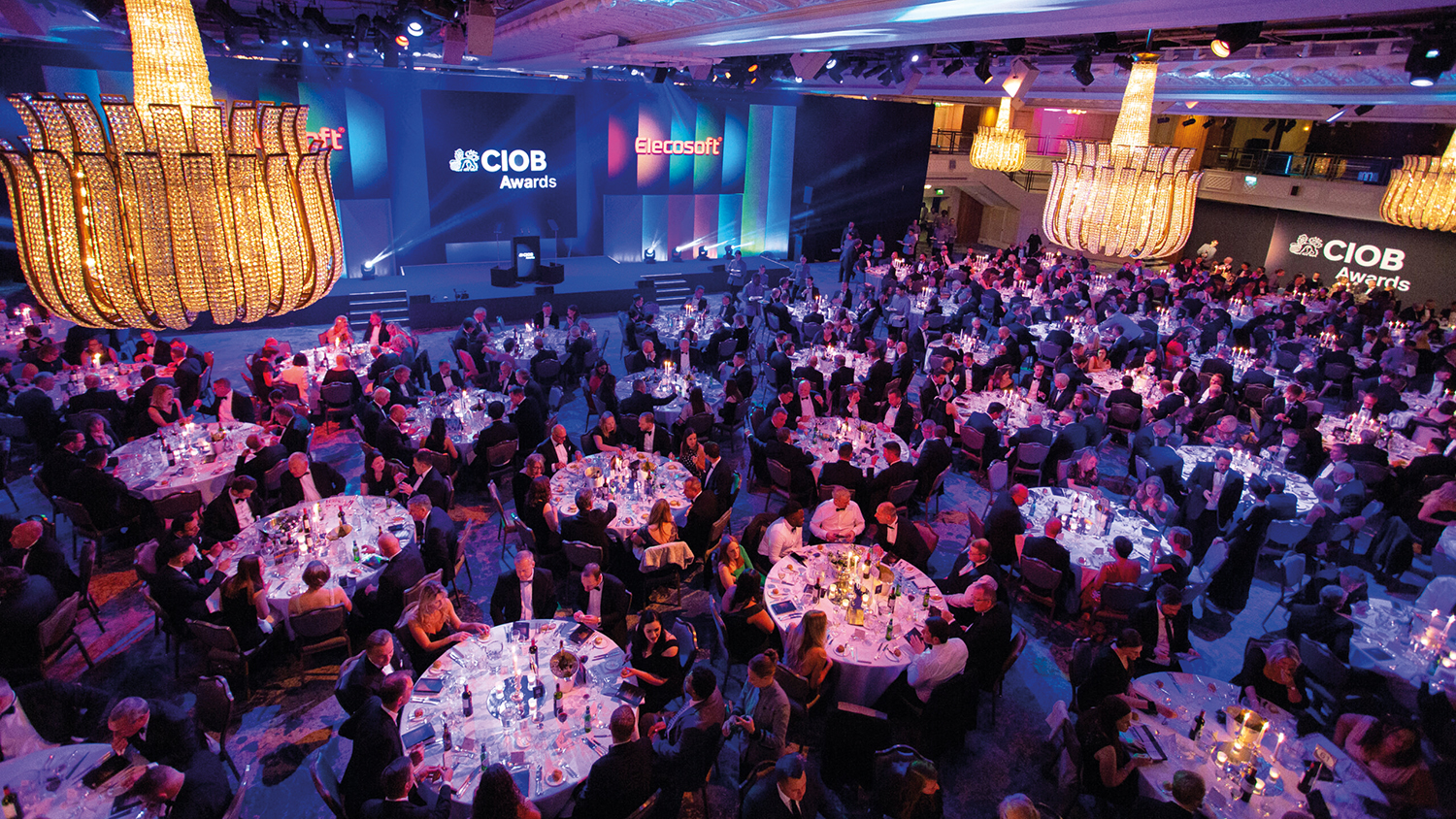 CMYA 2025 shortlist - An events room full of people - the CIOB Awards gala will take place in May. CIOB has revealed the shortlisted entries.
