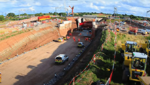 A construction site seen from a high place.