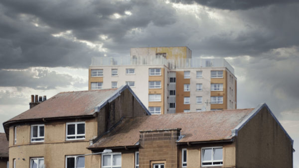 View of houses and a block of flats