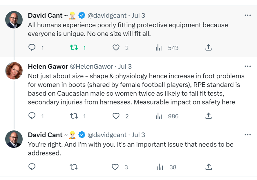 A Twitter conversation thread.