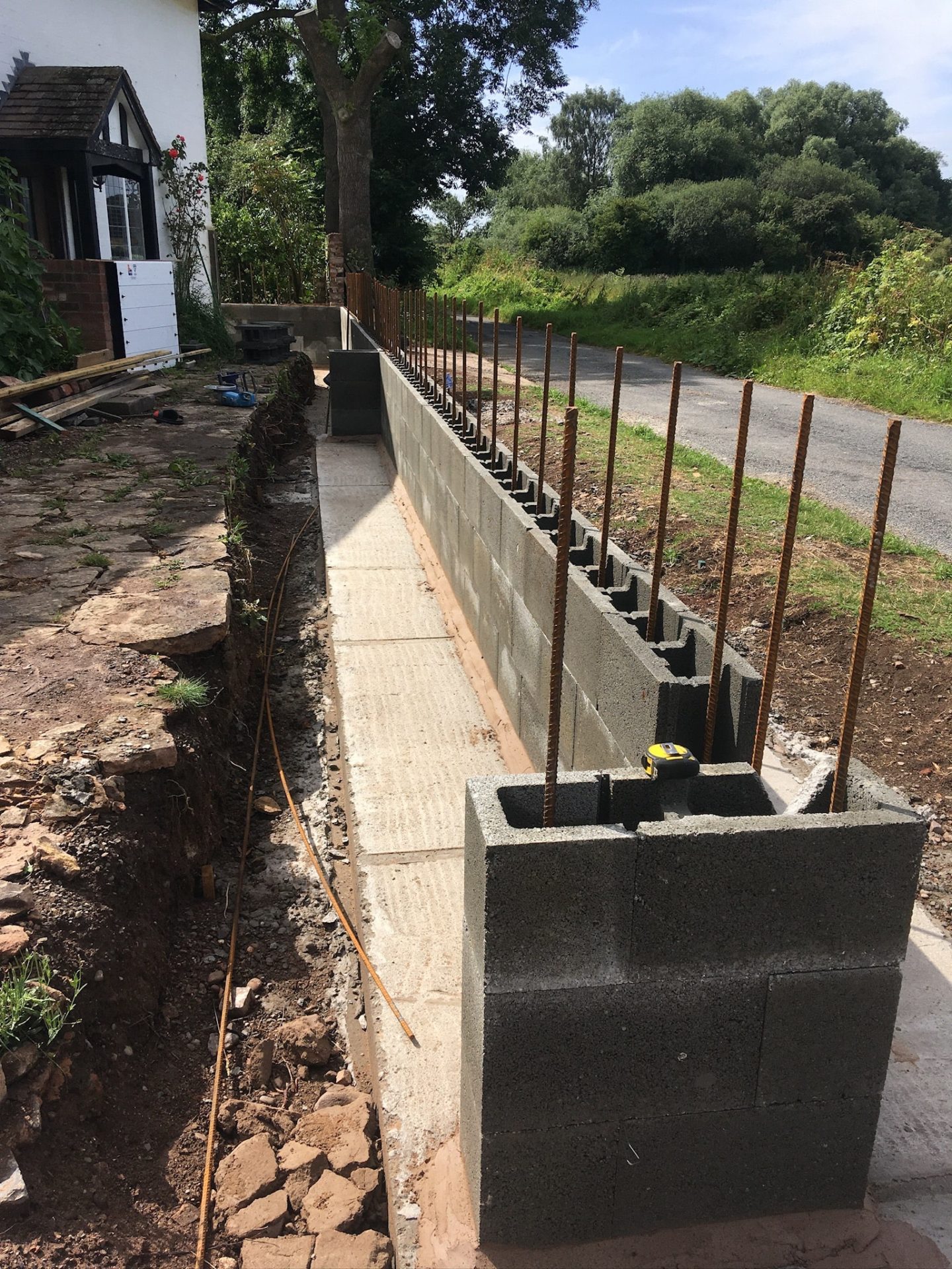 A defence wall being built