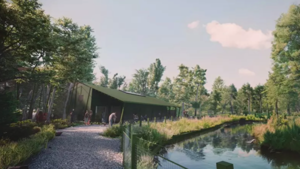 Computer generated image of a zoo enclave