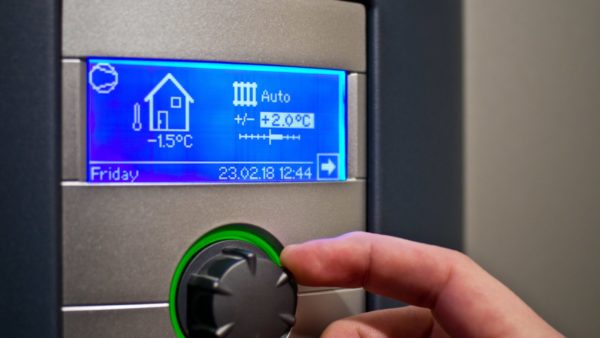 Geothermal heating furnace control panel