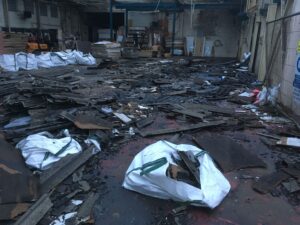 Some of the asbestos containing materials found  Eye Track Limited’s site in Stretford