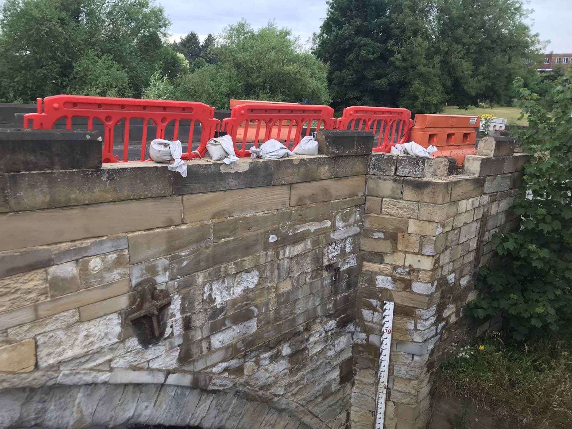 A damaged Stamford Bridge, which Esh Construction will start repairing in May 2024