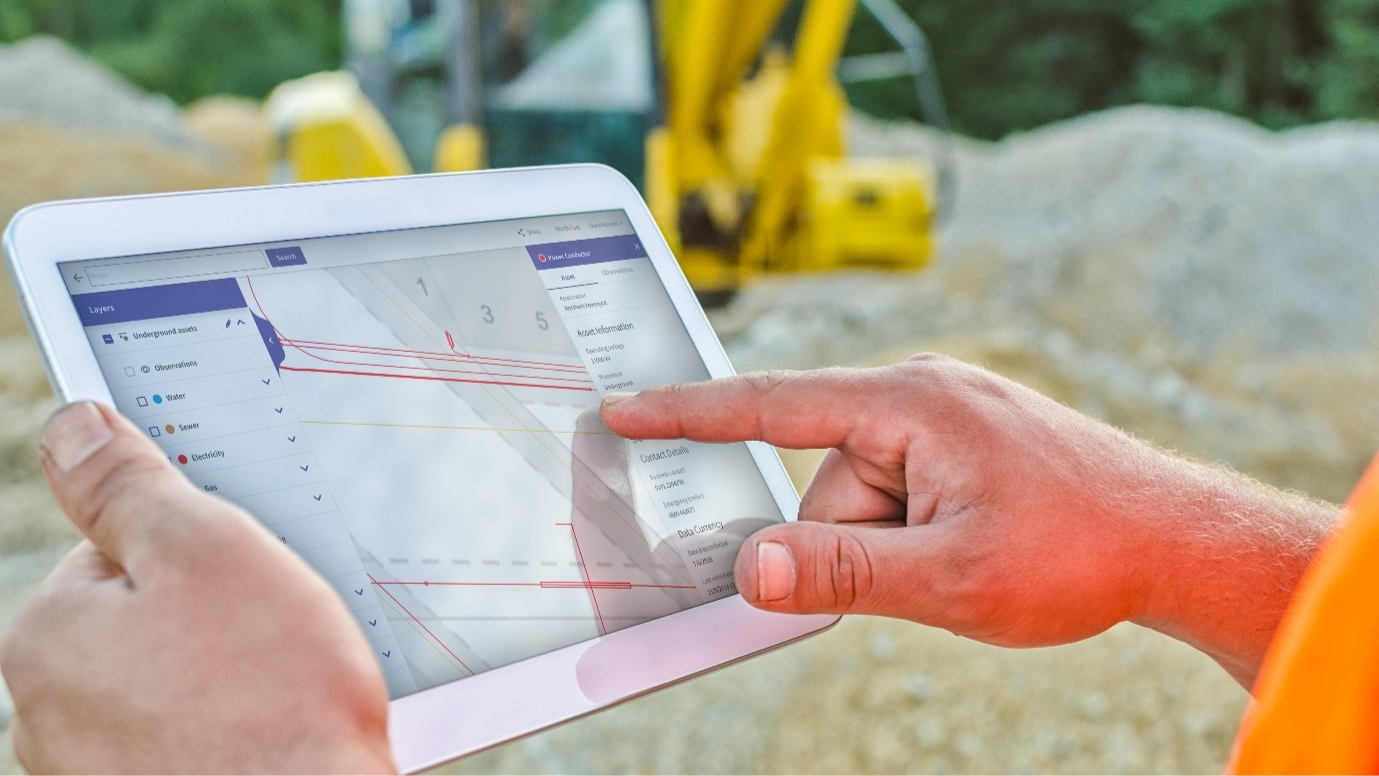 A worker using the National Underground Asset Register on a tablet - an interactive digital map of underground pipes and cables that will improve safe digging and put an end to accidental strikes.
Health Safety and Wellbeing