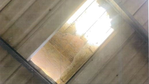 Roof through which the employee feel through