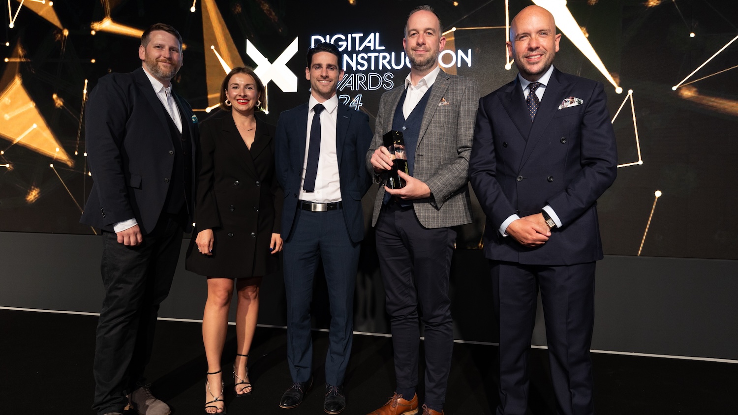 Ulster University winning Digital Innovation in Asset Management at the Digital Construction Awards 2024