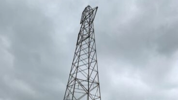 The electricity pylon where Gavin Pugh fell from.