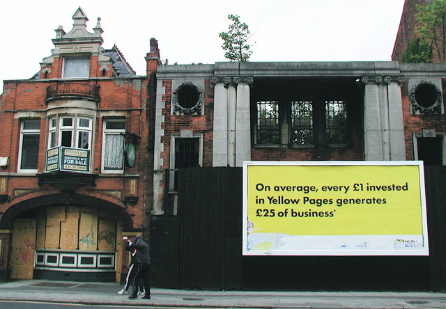 The frontage of the derelict National Picture Theatre on Beverley Road