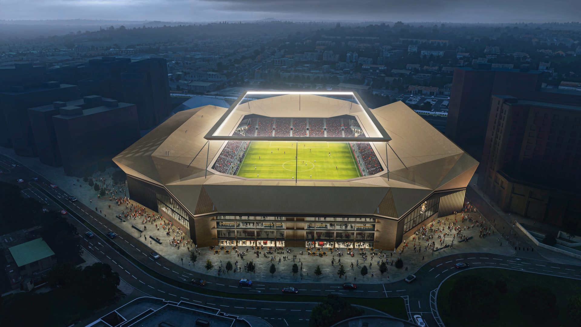 Camp Nou contractor - Computer generated image of Luton Town Football Club's new stadium