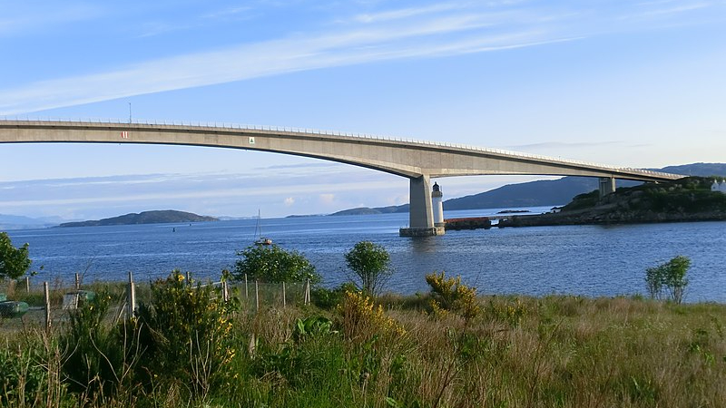 UK infrastructure strategy Panoramic view of the Skye Bridge. The Skye Bridge is one of the earliest examples of an infrastructure project carried out under the private finance initiative.