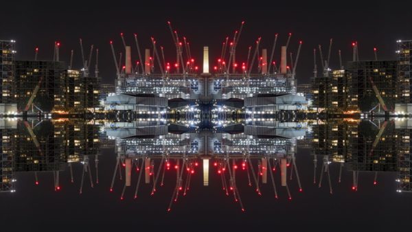 View from the north of the River Thames of the Battersea Power Station at night. The photo was one of the finalists of the Art of Building 2025 competition.