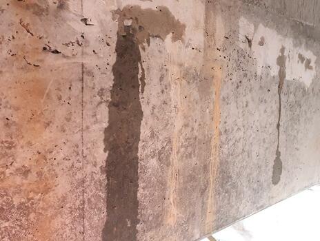 A leak on a precast bridge beam