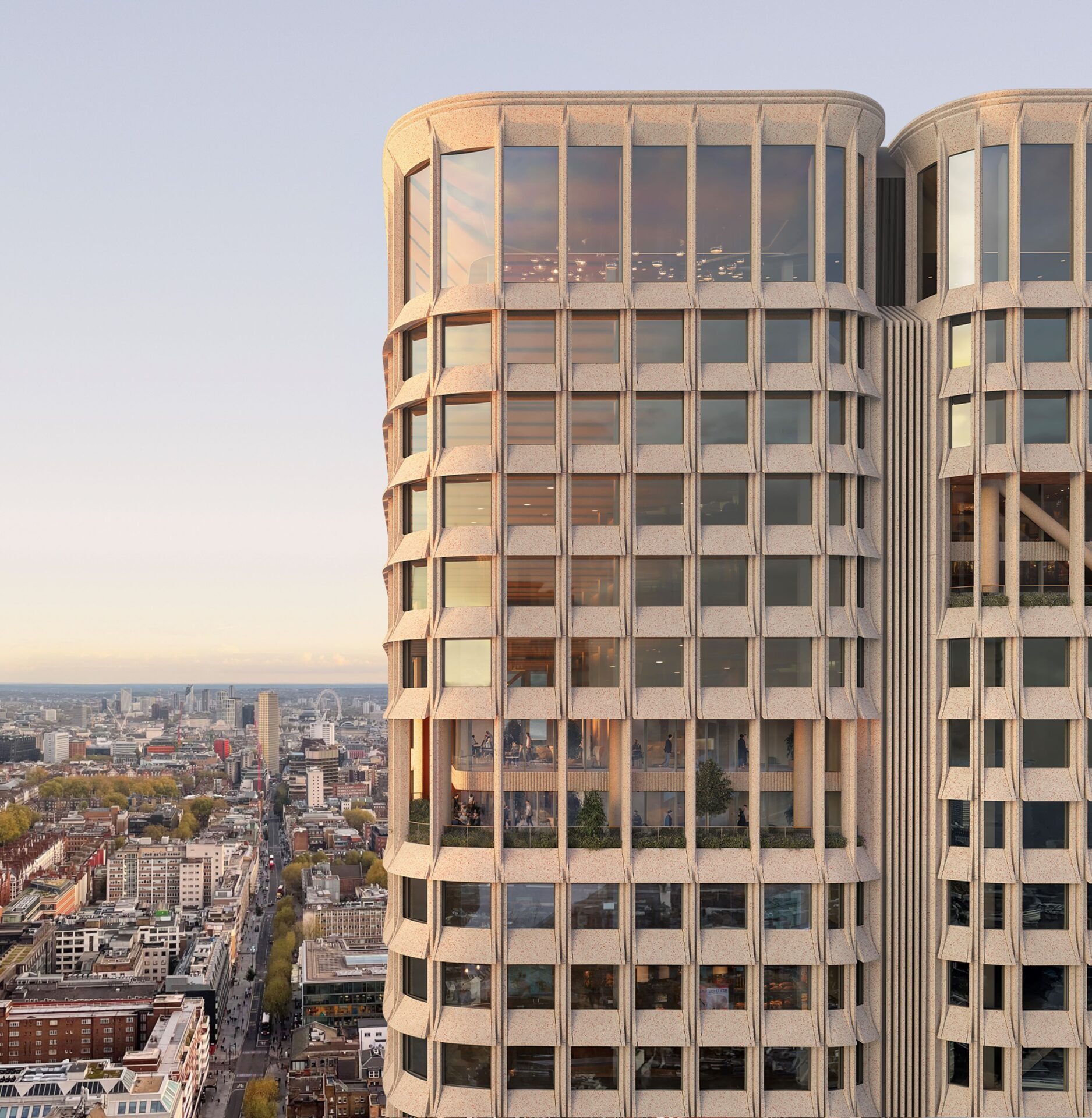 Computer-generated image of the new Euston Tower that Mace is going to refurbish.