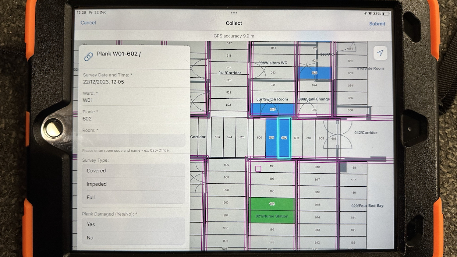Airedale RAAC data collected on a handheld device