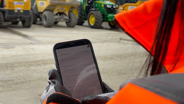 Photof L Lynch app being used on site