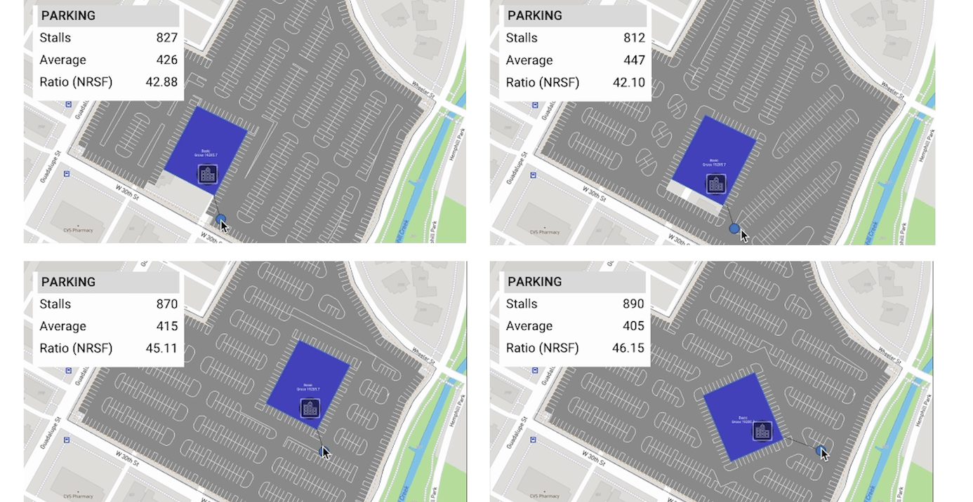 Illustratoion of TestFit's generative design tool in action