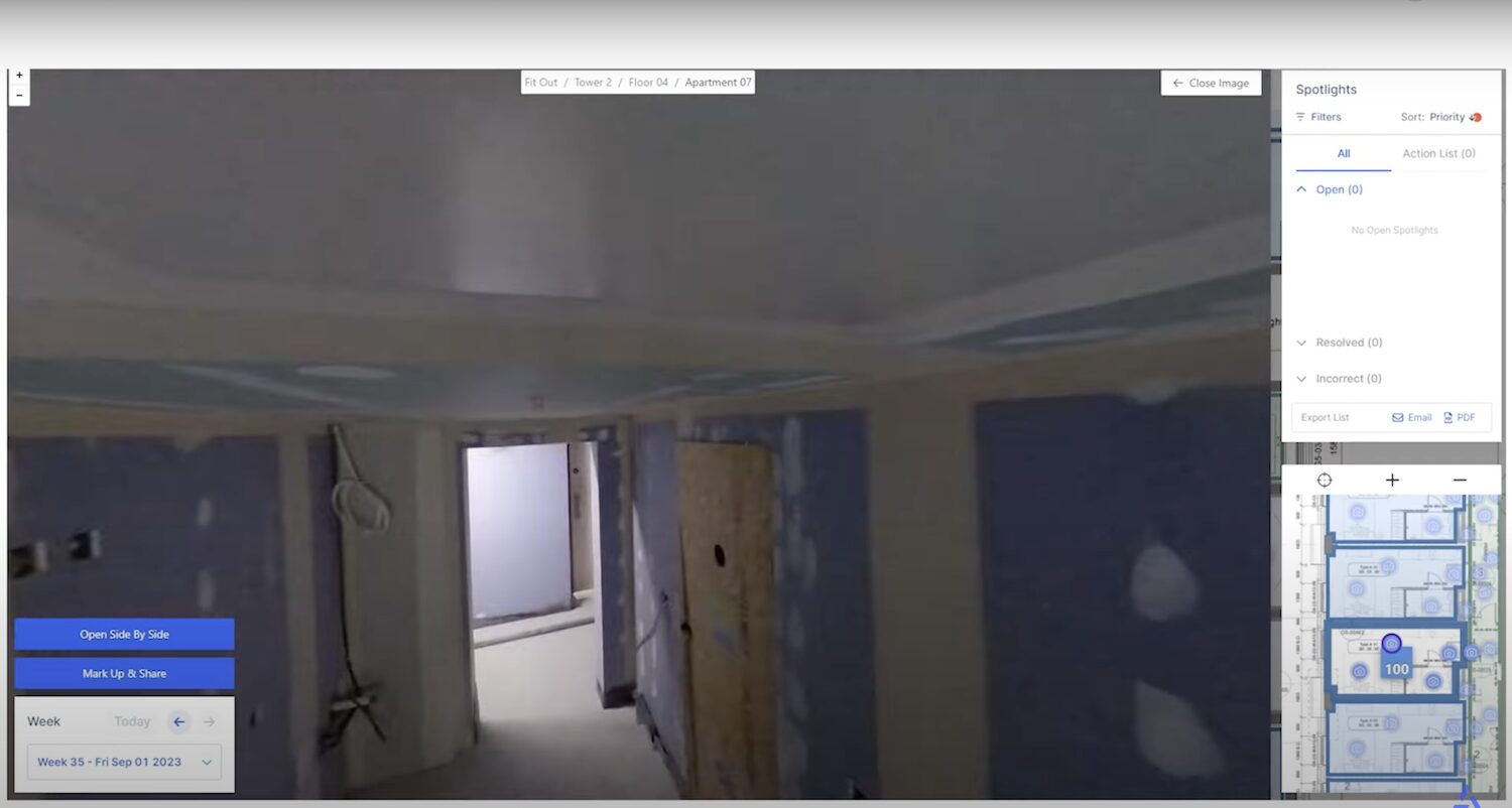 Screenshot from Canary Wharf Disperse video showing Disperse in action