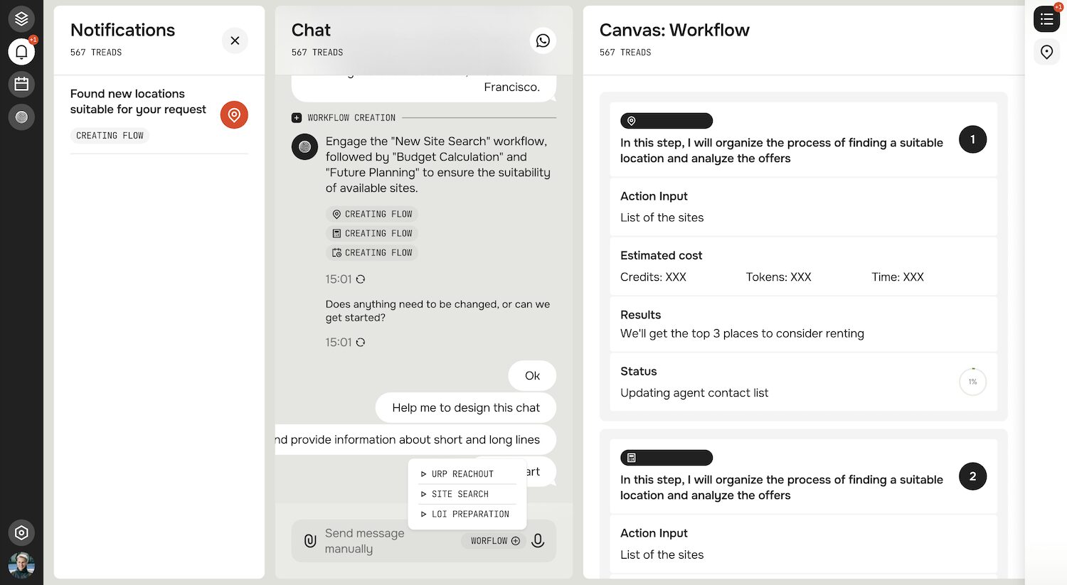 A screen grab of the Surfaice project management platform in action
