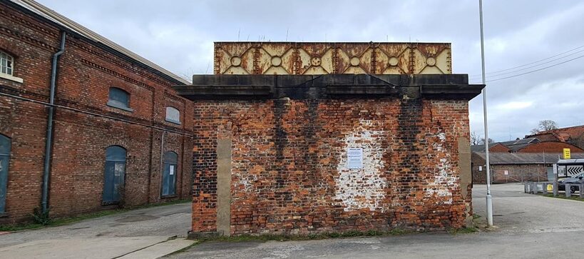West elevation, water tower - Network rail has received planning approval to restore the tower and turn it into the rehearsal space of a brass band