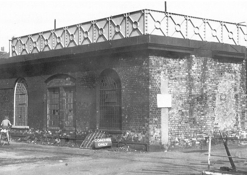 York Water Tower c.1971, from the West - Network rail has received planning approval to restore the tower and turn it into the rehearsal space of a brass band
