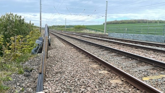 View of an empty train track - The near miss's location at Chiltern Green, between Harpenden and Luton