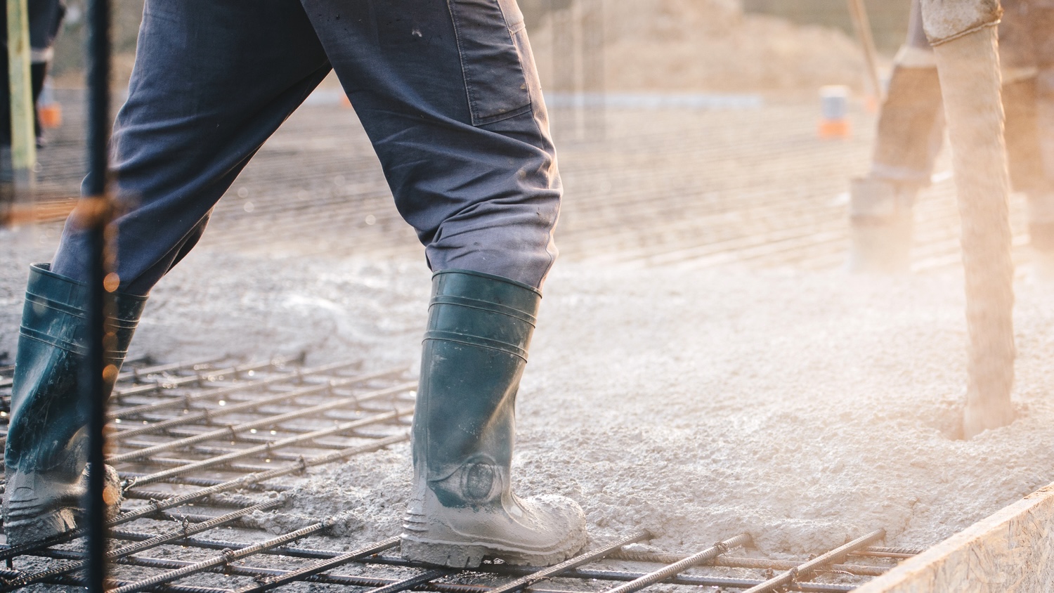 Photo of a concrete pour on site for Converge Data Hub story