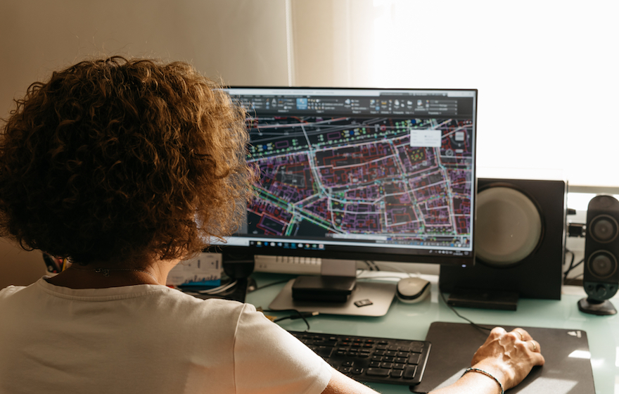 Architect using CAD to illustrate Cambashi forecast of the growth of BIM software, and diversity and inclusion opinion