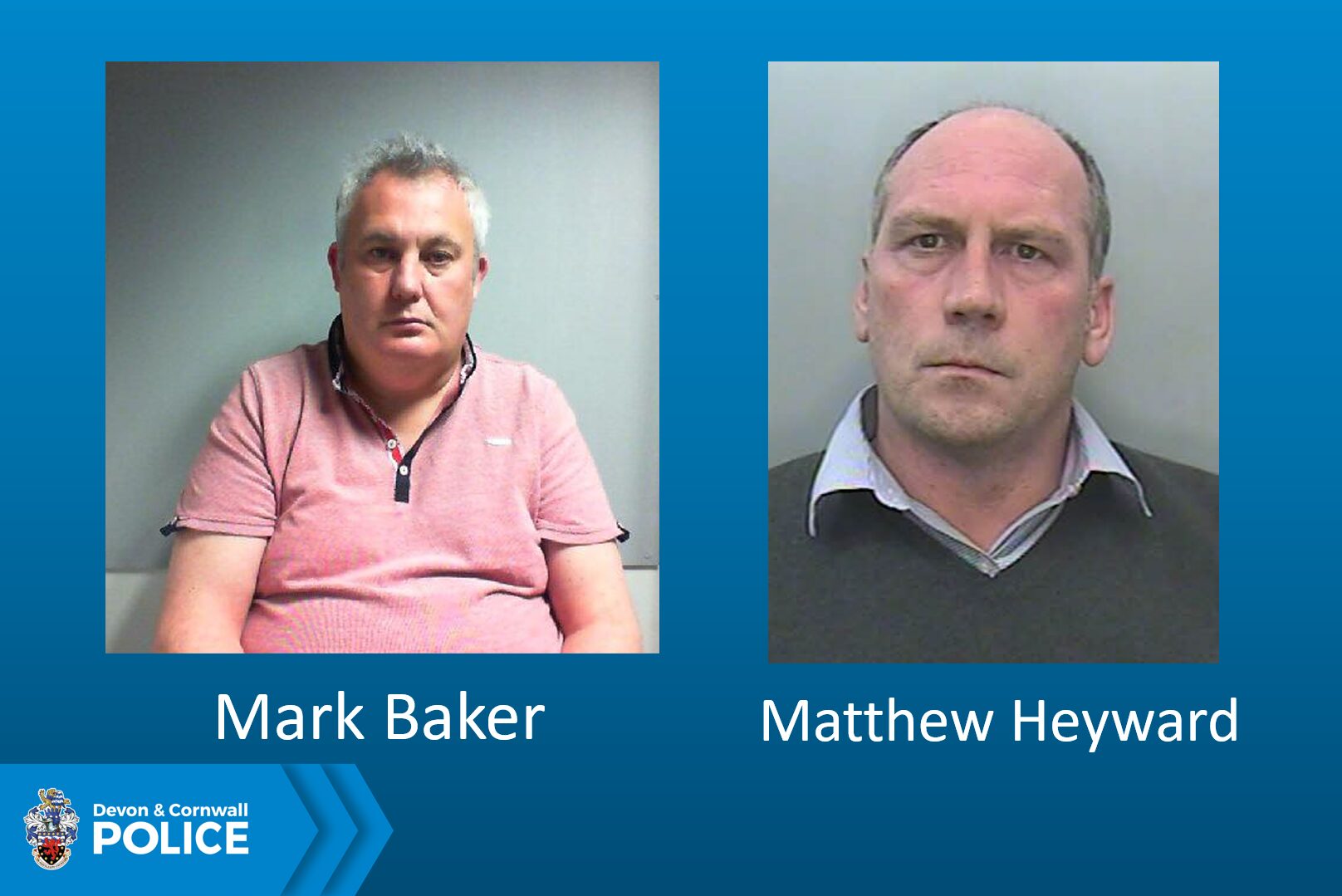 Corruption in construction - Police mugshots of two men involved in a criminal conspiracy case - six men have received prison sentences for their involvement in a bribery and fraud case