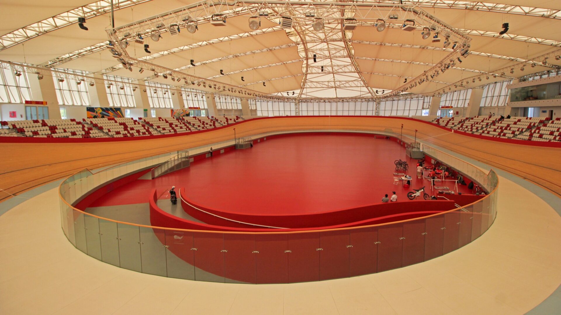 The velodrome for the 18th Asian Games in Jakarta reused existing steelwork (image: Dreamstime).
