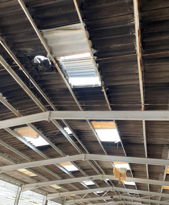 Demolition firm prosecuted The roof of the warehouse with gaps - Demolition firm fined after worker seriously injured in fall from height