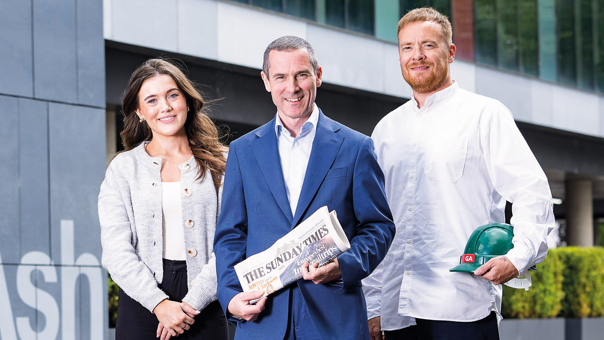 Gilbert-Ash - Managing director Ray Hutchinson (centre) with Gilbert-Ash colleagues Reece Toner and Paul McGeachy